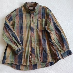 c.e schmidt ♡ workwear plaid button down shirt mens xl rugged gorpcore cabin